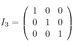 I_3=\left(
\begin{array}{ccc}
        1 & 0 & 0 
    \\ 0 & 1 & 0   
    \\ 0 & 0 & 1
\end{array}
\right)