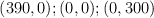 (390,0) ; (0,0) ; (0,300)