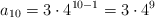 a_{10}=3 \cdot 4^{10-1} = 3 \cdot 4^9