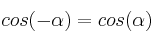 cos(-\alpha) = cos (\alpha) cos(-\alpha) = cos (\alpha)