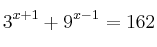 3^{x+1} + 9^{x-1} = 162