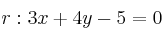 r:3x+4y-5=0