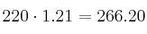 220 \cdot 1.21 = 266.20