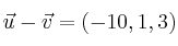 \vec{u} - \vec{v}=(-10,1,3)