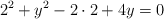 2^2+y^2-2 \cdot 2+4y=0