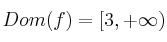 Dom(f) = [3, +\infty)