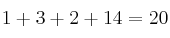 1+3+2+14=20