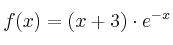 f (x) = (x+3) \cdot e^{-x}