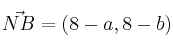 \vec{NB} = (8-a,8-b) \vec{NB} = (8-a,8-b)