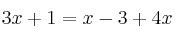 3x+1=x-3+4x