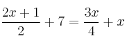 \frac{2x+1}{2}+7=\frac{3x}{4}+x