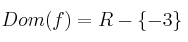 Dom(f) = R - \{-3\}