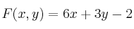 F(x,y)=6x+3y-2