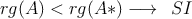 rg(A) < rg(A*) \longrightarrow \:\: SI rg(A) < rg(A*) \longrightarrow \:\: SI
