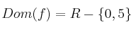 Dom(f) = R - \{0,5\}