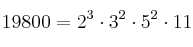 19800 = 2^3 \cdot 3^2 \cdot 5^2 \cdot 11