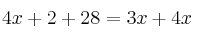 4x+2 + 28=3x+4x