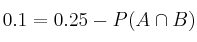 0.1=0.25 - P(A \cap B)