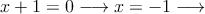 x+1=0 \longrightarrow x=-1 \longrightarrow
