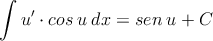 \int u^\prime \cdot cos \: u \:dx =  sen \: u + C