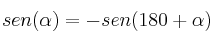 sen(\alpha) = - sen(180 + \alpha) sen(\alpha) = - sen(180 + \alpha)