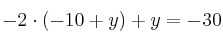 -2 \cdot (-10+y)+y=-30