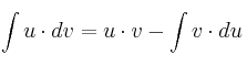 \int u \cdot dv = u \cdot v - \int v \cdot du