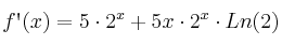 f\textsc{\char13}(x)=5 \cdot 2^x + 5x \cdot 2^x \cdot Ln(2)