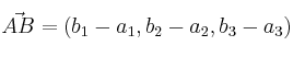 \vec{AB} = (b_1-a_1, b_2-a_2, b_3-a_3)