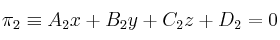 \pi_2 \equiv A_2x+B_2y+C_2z+D_2=0