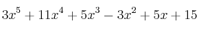 3x^5+11x^4+5x^3-3x^2+5x+15