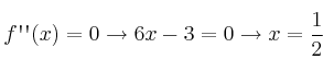 f\textsc{\char13} \textsc{\char13}(x)=0 \rightarrow 6x-3=0 \rightarrow x=\frac{1}{2}