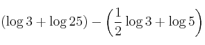 (\log 3 + \log 25) - \left( \frac{1}{2} \log 3 + \log 5 \right)