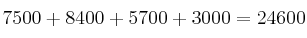 7500+8400+5700+3000=24600