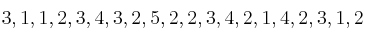 3,1,1,2,3,4,3,2,5,2,2,3,4,2,1,4,2,3,1,2