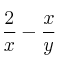 \frac{2}{x} - \frac{x}{y}