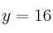 y=16