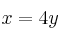 x = 4y