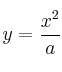 y = \frac{x^2}{a}