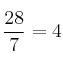 \frac{28}{7}=4