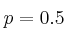 p=0.5