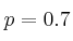 p=0.7