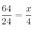 \frac{64}{24} = \frac{x}{4}