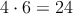 4 \cdot 6 = 24