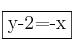 \fbox{y-2=-x}