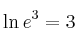 \ln {e^3} = 3 \ln {e^3} = 3