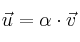 \vec{u} = \alpha \cdot \vec{v}