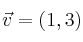 \vec{v}=(1,3)