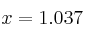 x=1.037