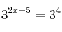 3^{2x-5} = 3^4